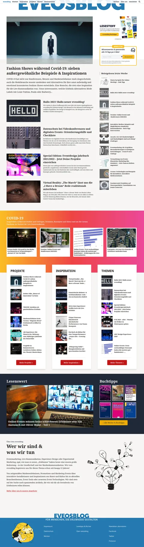 Screenshot/Foto vom Projekt eveosblog Relaunch 2021