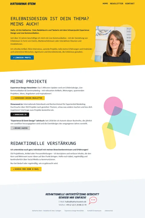 Screenshot/Foto vom Projekt Katharina Stein: Portfolio