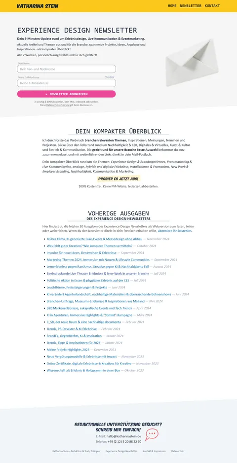 Screenshot/Foto vom Projekt Katharina Stein: Portfolio