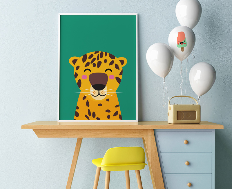 Poster mit Leopard